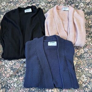Old Navy Women's Cardigan Trio - Black, Pink, and Blue